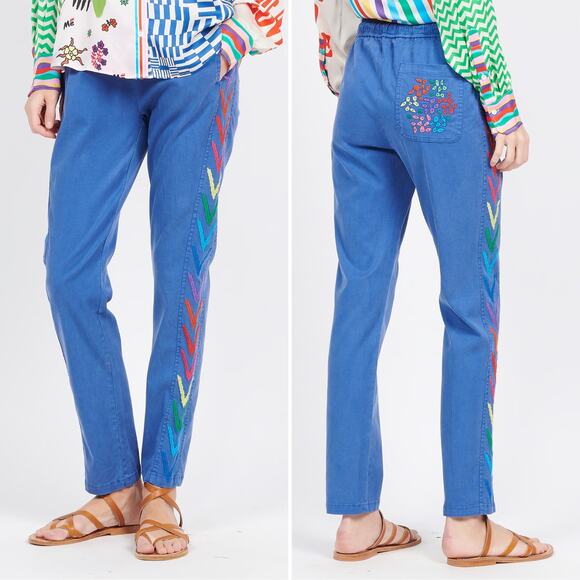 Me369 Brooke Embroidered Straight Pant - Picture 1 of 7